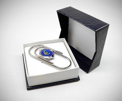 Fermasoldi personalizzato con logo iniziali foto clip piegato a mano 2