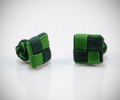 Gemelli in stoffa per camicia quadro in seta tessuto LeCuff