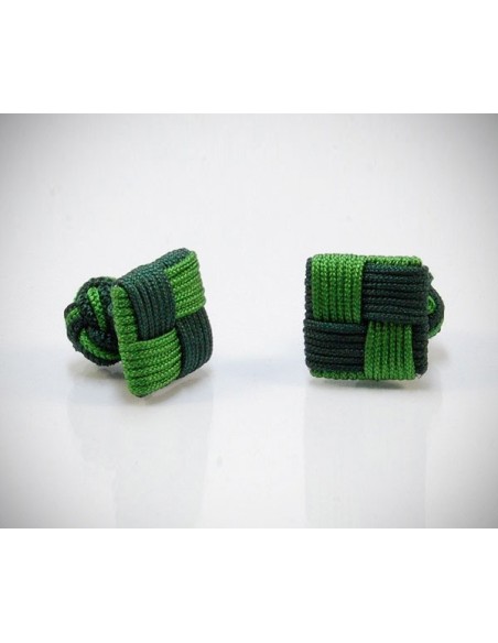 Gemelli in stoffa quadro gamma verde