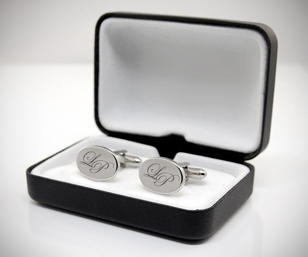 Gemelli da polso personalizzati con incisione a punta di diamante di iniziali/testo/logo LeCuff