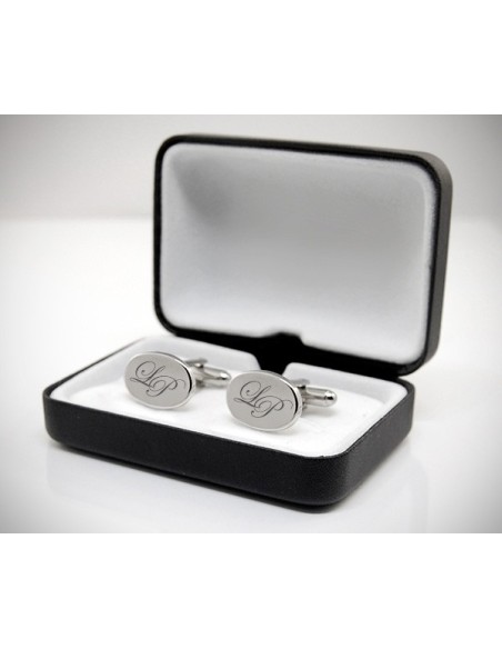 Gemelli da polso personalizzati con incisione a punta di diamante di iniziali/testo/logo LeCuff