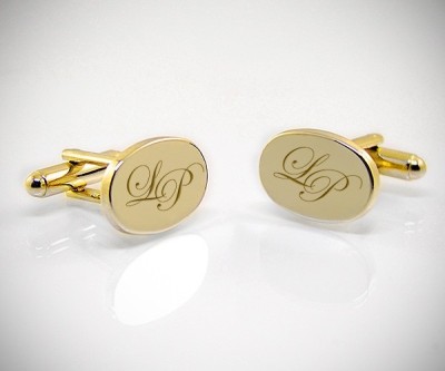 Gemelli personalizzati con incisione a punta di diamante di iniziali/testo/logo LeCuff