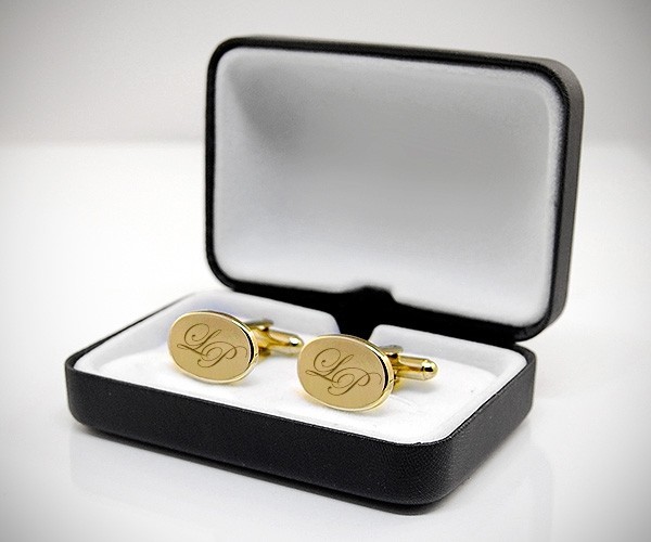 Gemelli da polso personalizzati con incisione a punta di diamante di iniziali/testo/logo LeCuff