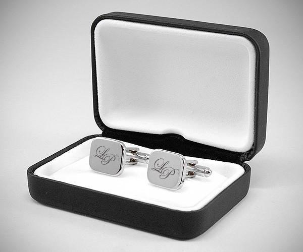 Gemelli da polso personalizzati con incisione a punta di diamante di iniziali/testo/logo LeCuff