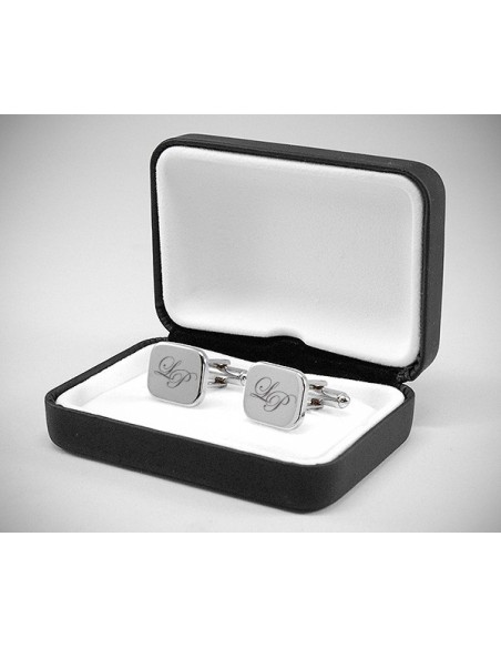 Gemelli da polso personalizzati con incisione a punta di diamante di iniziali/testo/logo LeCuff