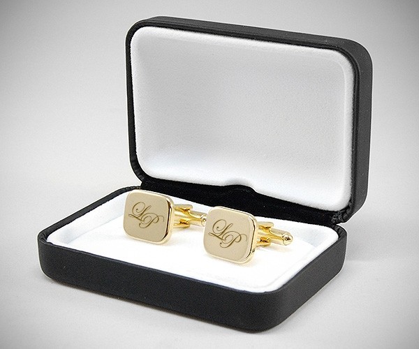 Gemelli personalizzati con incisione a punta di diamante di iniziali/testo/logo LeCuff