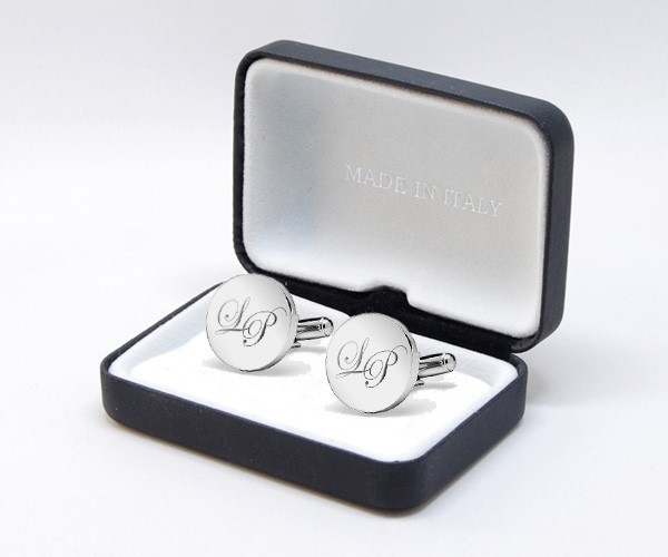 Gemelli da polso personalizzati con incisione a punta di diamante di iniziali/testo/logo LeCuff