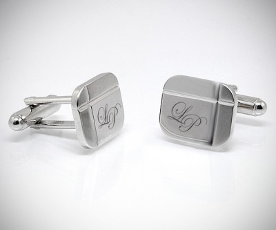 Gemelli personalizzati con incisione a punta di diamante di iniziali/testo/logo LeCuff