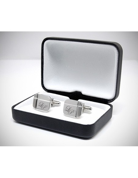 Gemelli personalizzati con incisione a punta di diamante di iniziali/testo/logo LeCuff