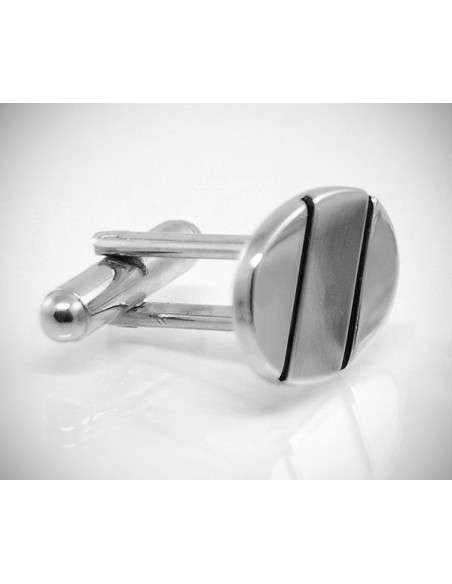 Gemelli per camicia ovali tre righe da polso