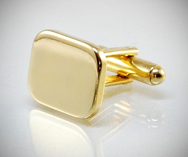 Gemelli per camicia da polso in oro rettangolari lisci
