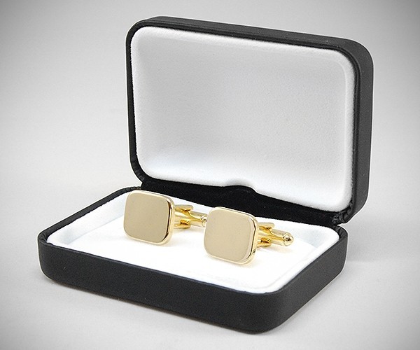 Gemelli per camicia da polso in oro rettangolari lisci