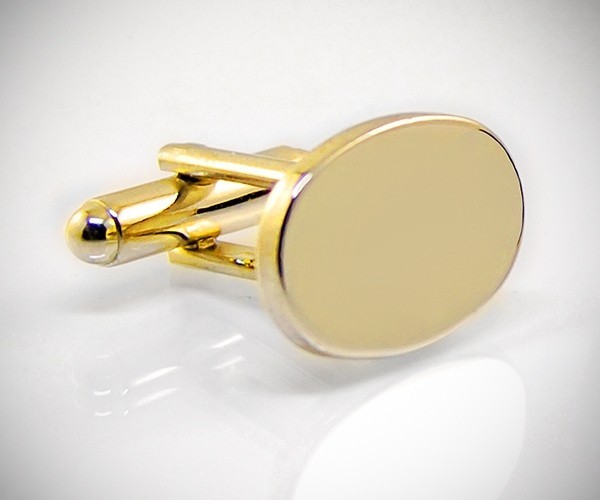 Gemelli per camicia da polso dorati ovali lisci