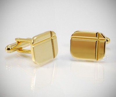 Gemelli per camicia diamantati a due righe dorati