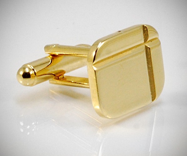 Gemelli per camicia diamantati a due righe dorati
