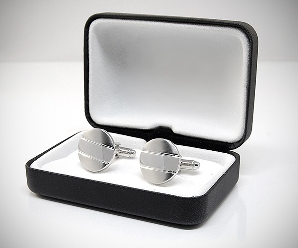 Gemelli per camicia a righe satinati da polso