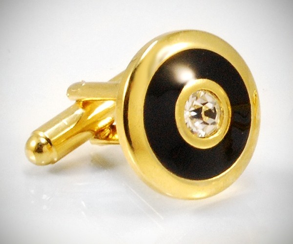 Gemelli per camicia Swarovski smaltati dorati da polso