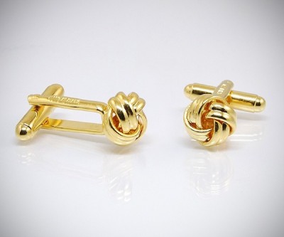 Gemelli per camicia con nodo dorati da polso