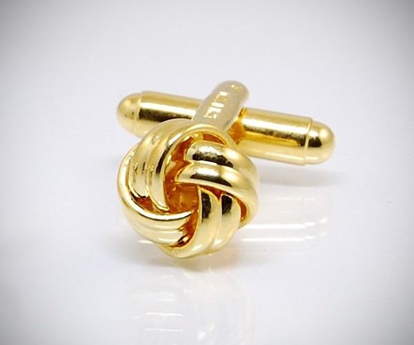 Gemelli per camicia con nodo dorati da polso