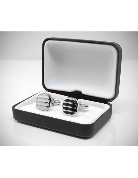 Gemelli per camicia a righe smaltate da polso