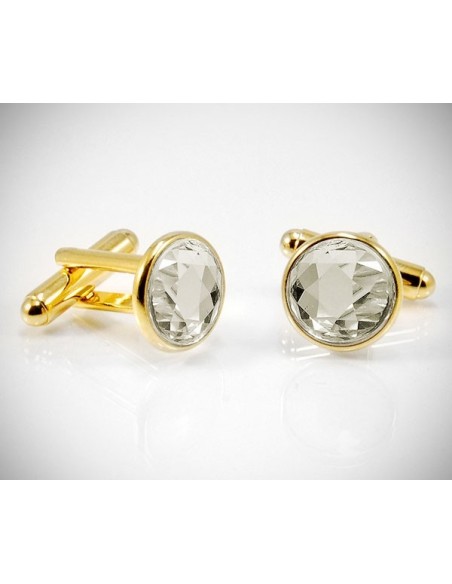 Gemelli per camicia con brillanti Crystal dorati