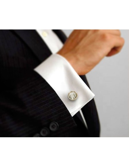 Gemelli per camicia Swarovski fumè dorati da polso