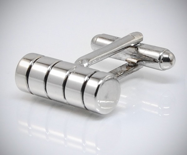 Gemelli per camicia cilindro a righe smaltate da polso