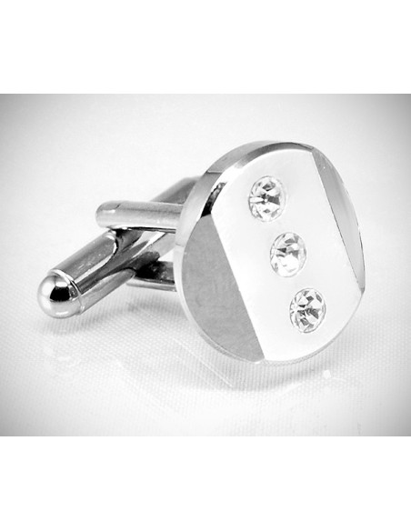 Gemelli per camicia tondi Swarovski da polso