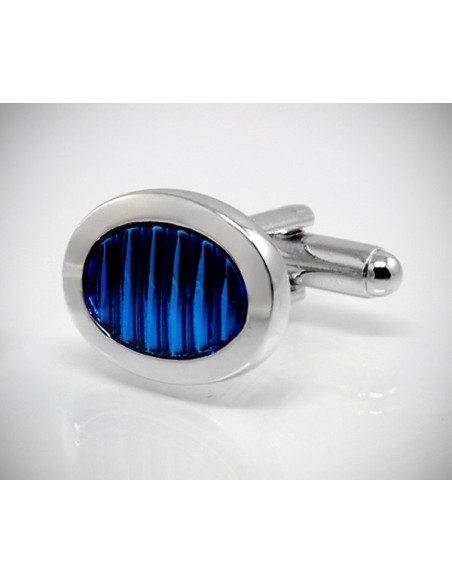 Gemelli per camicia ovali a righe smaltate da polso