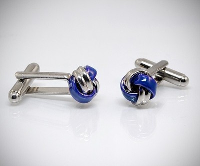Gemelli per camicia con nodo smaltato da polso