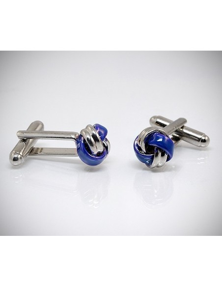 Gemelli per camicia con nodo smaltato da polso