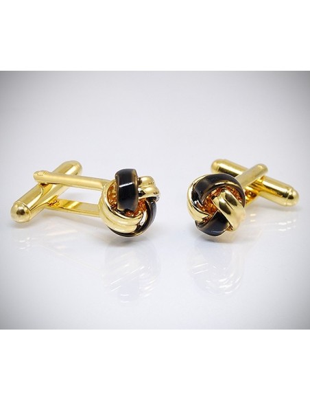 Gemelli per camicia con nodo oro smaltato