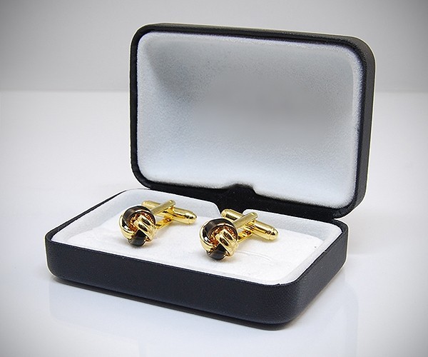 Gemelli per camicia da polso con nodo oro smaltato