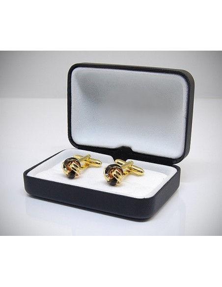 Gemelli per camicia da polso con nodo oro smaltato