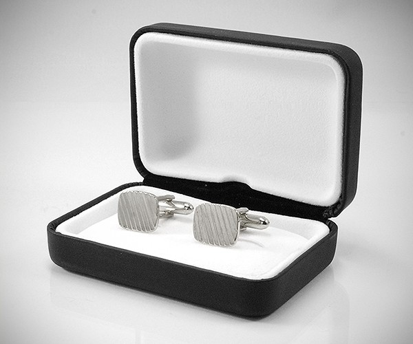 Gemelli per camicia a righe diagonali da polso