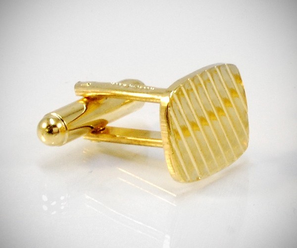 Gemelli per camicia a righe diagonali oro da polso
