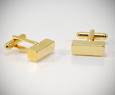 Gemelli per camicia barra quadrata oro da polso