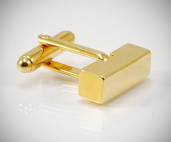 Gemelli per camicia barra quadrata oro da polso