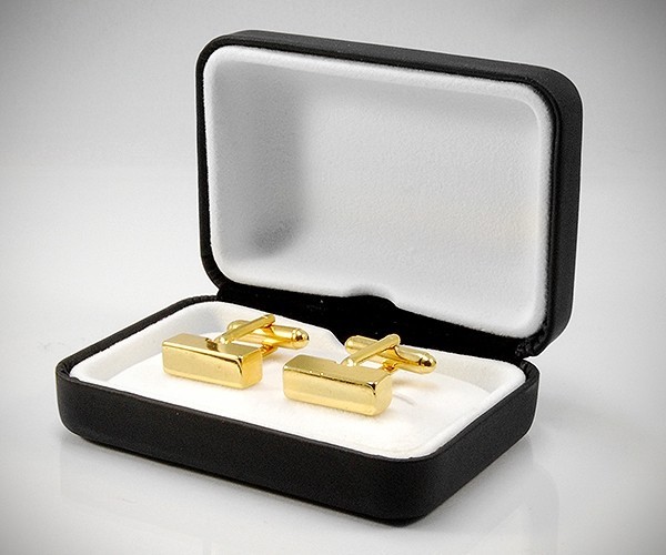 Gemelli per camicia barra quadrata oro da polso