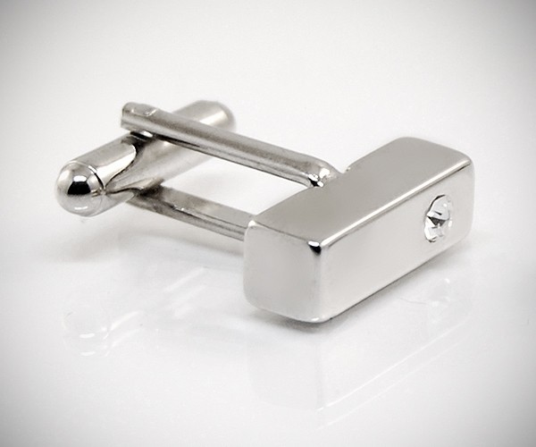 Gemelli per camicia barra quadrata con Swarovski da polso