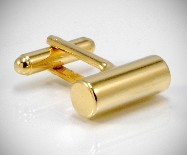 Gemelli per camicia barra tonda oro da polso