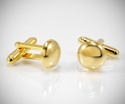 Gemelli per camicia bombati lisci oro da polso