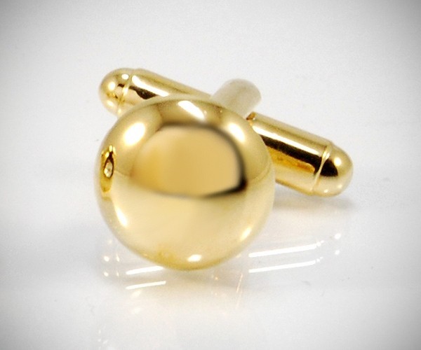 Gemelli per camicia bombati lisci oro da polso