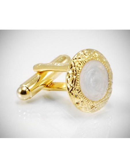 Gemelli per camicia smaltati cornice oro da polso