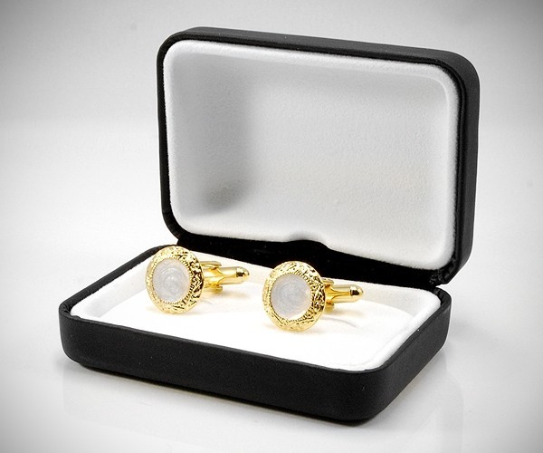 Gemelli per camicia smaltati cornice oro da polso