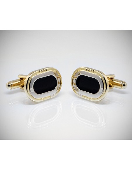 Gemelli per camicia oro e smalto da polso