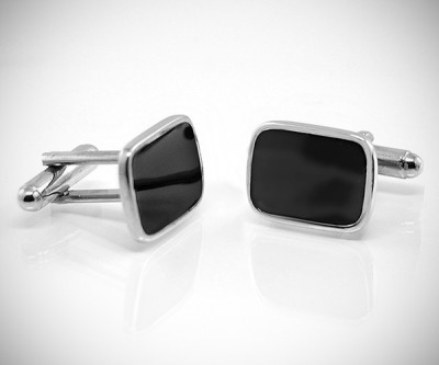 Gemelli per camicia rettangolari smaltati da polso