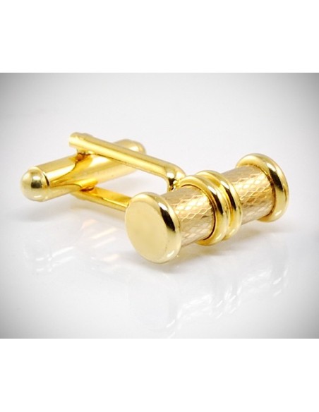 Gemelli da polso per camicia cilindro lavorato in oro