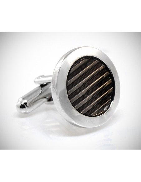 Gemelli per camicia tondi smalto a righe da polso