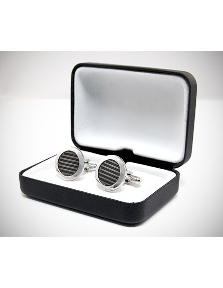 Gemelli per camicia tondi smalto a righe da polso